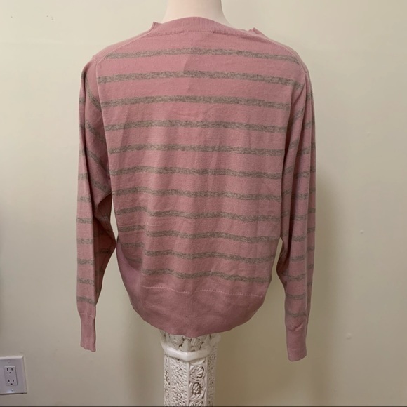 Splendid mauve and gray striped  sweater size L - Picture 2 of 4